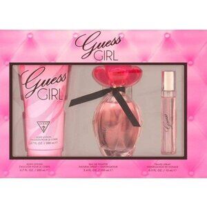 Guess Girl 3 pc Gift set 3.4 oz EDT + 6.7 oz Body Lotion + 15 ml spray mini